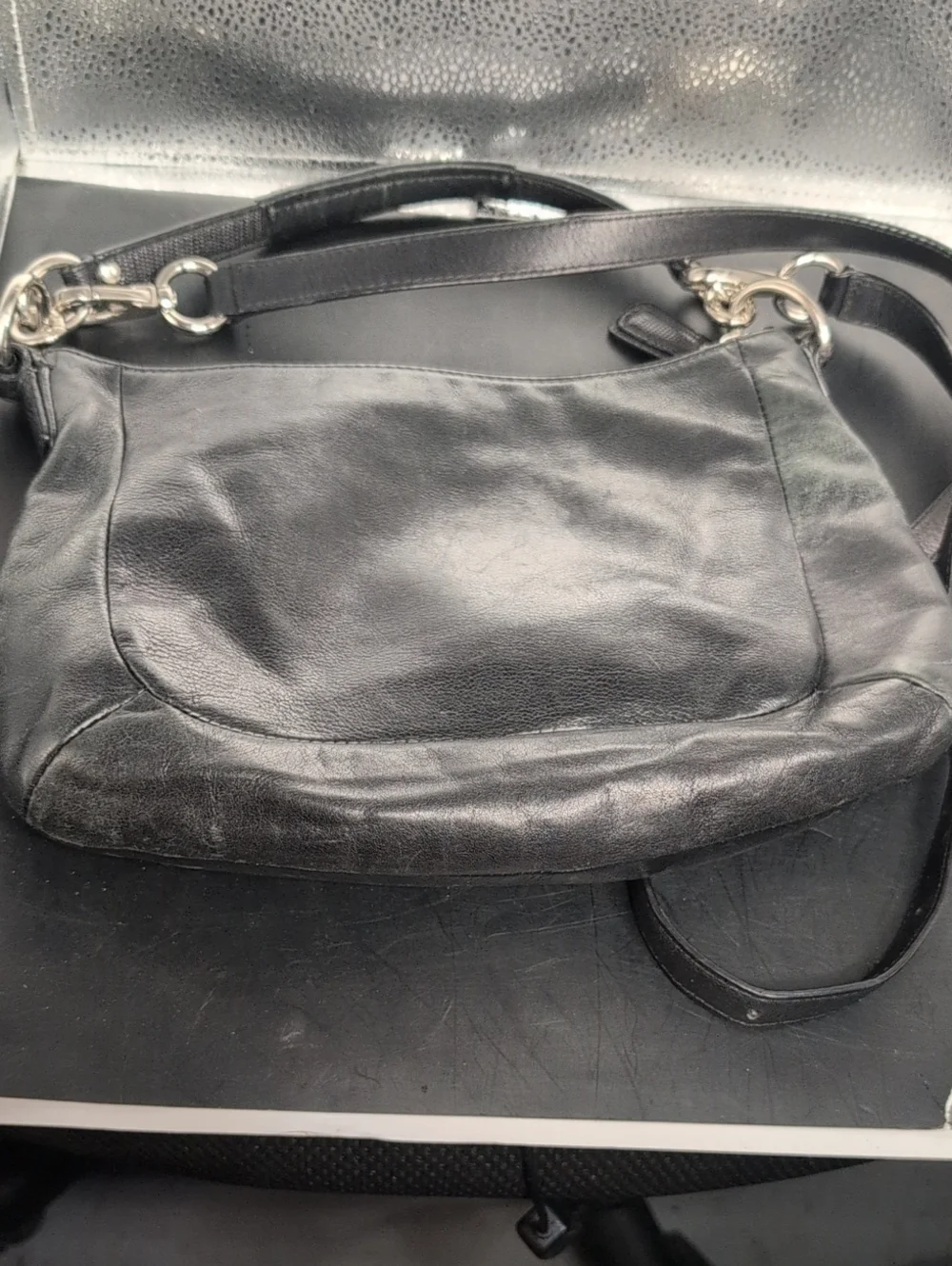 Coach Hobo 19292 Kirstin Black Leather Shoulder Bag With Long Strap